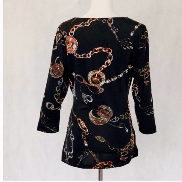 Carmen Marc Valvo Pattern Side Ruched Top - Picture 6 of 8